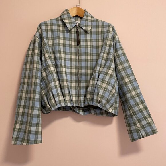 Checked draped jacket - Picture 3 of 14